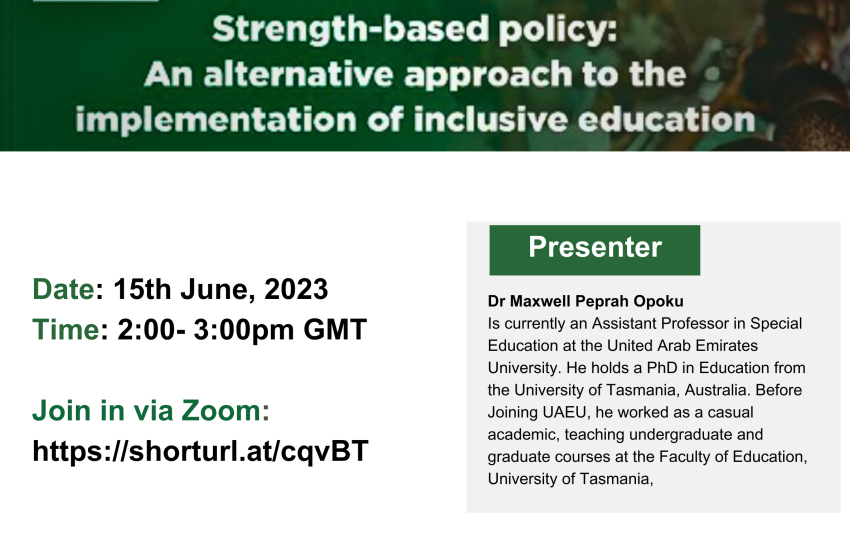 CSPS Seminar on "Strength-based policy: An alternative approach to the implementation of inclusive education" image