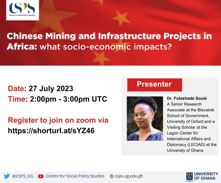 CSPS Seminar on "Chinese Mining and Infrastructure Projects in Africa: what socio-economic impacts?" image