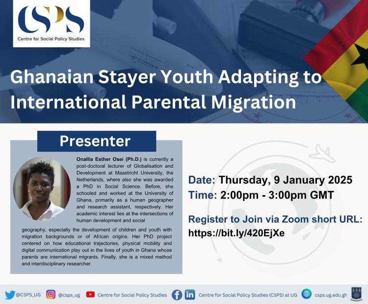 CSPS Seminar on "Ghanaian Stayer Youth Adapting to International Parental Migration"